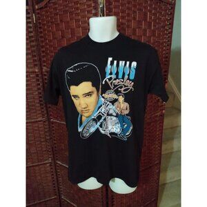 Vintage 90s Elvis Presley T Shirt Legends Never Die Motorcycle Single Stitch LRG